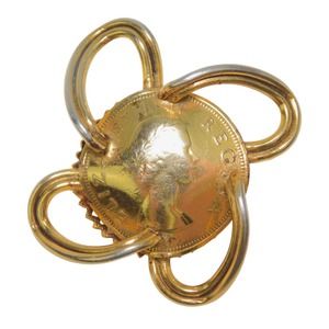 Vintage Freirich Gold Tone Coin Brooch